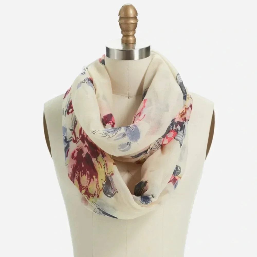Sana Floral Print Infinity Scarf